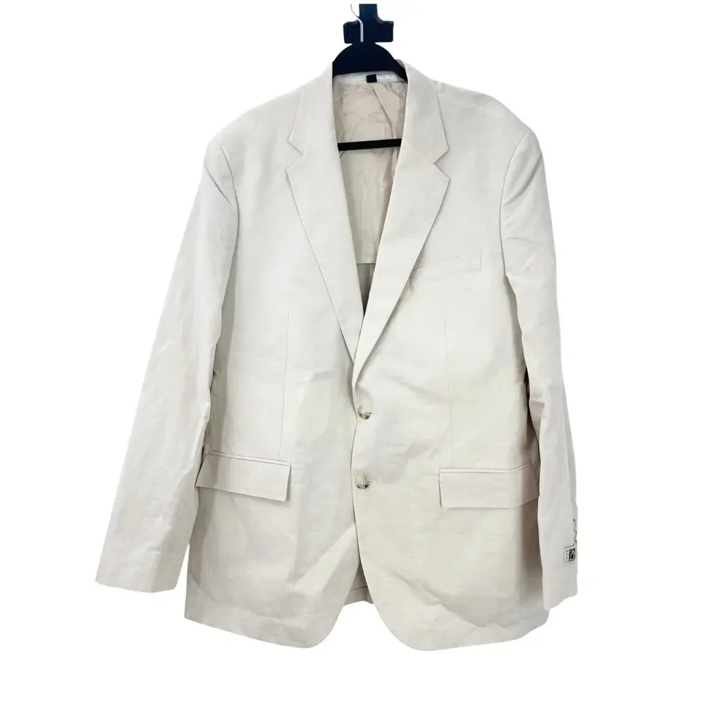 J. Crew Ludlow Slim-Fit Suit Jacket Cream Irish Cotton-Linen Blend Size 44 NWT